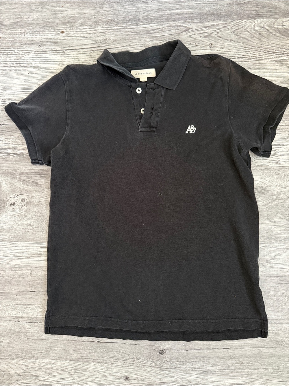 Aeropostale Black Polo Shirt with A87 Logo